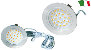 Notranja vgradna luč s 24 mikro LED, 12V, barva aluminija