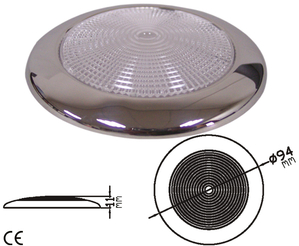 Inox stropna luč s 16x2,5W LED, Ø 94 mm
