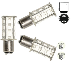 LED žarnica BA15d, 18 LED diod, toplo bela svetloba